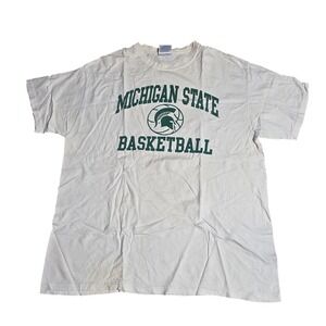 TSI Sportswear Michigan State Spartans Basketball T-Shirt Mens‎ Large White MSU